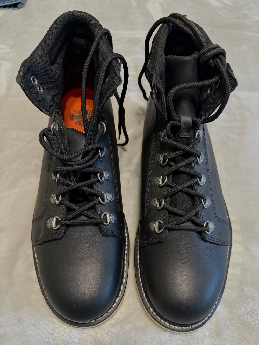 Harley Davidson Men's Black Leather Lace-Up Work Boots